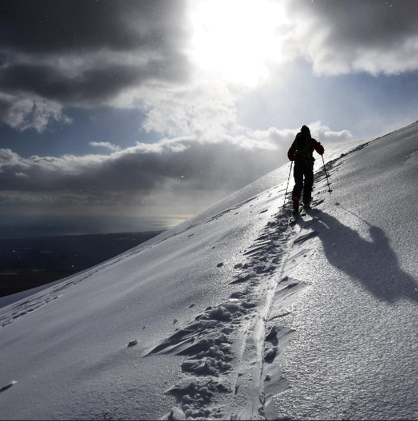 Snowshoeing day in the Corsican mountains